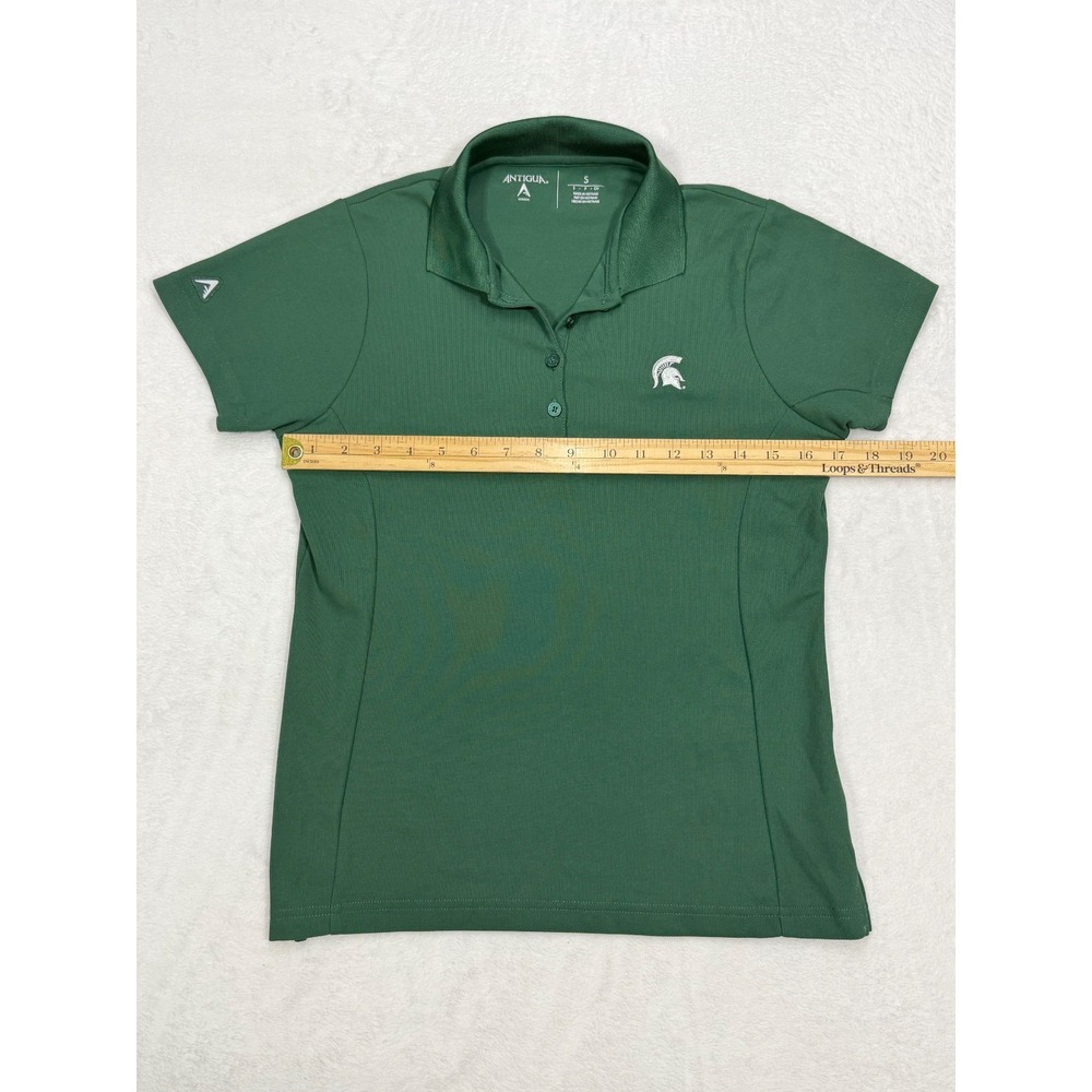 Antigua Michigan State Spartans Women's Small Green Polo Short Sleeve Shirt - Picture 4 of 8